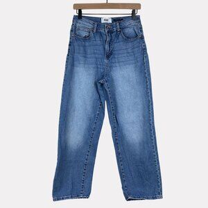 Paige The High Rise Skater Wide Leg Jeans Womens 7/28 Blue Five Pocket Zip Fly